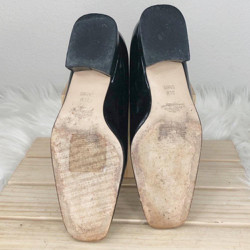 Bally Black Patent Leather Block Heel Almond Toe Pumps Shoes Womens Size 5.5 US - Picture 3 of 6